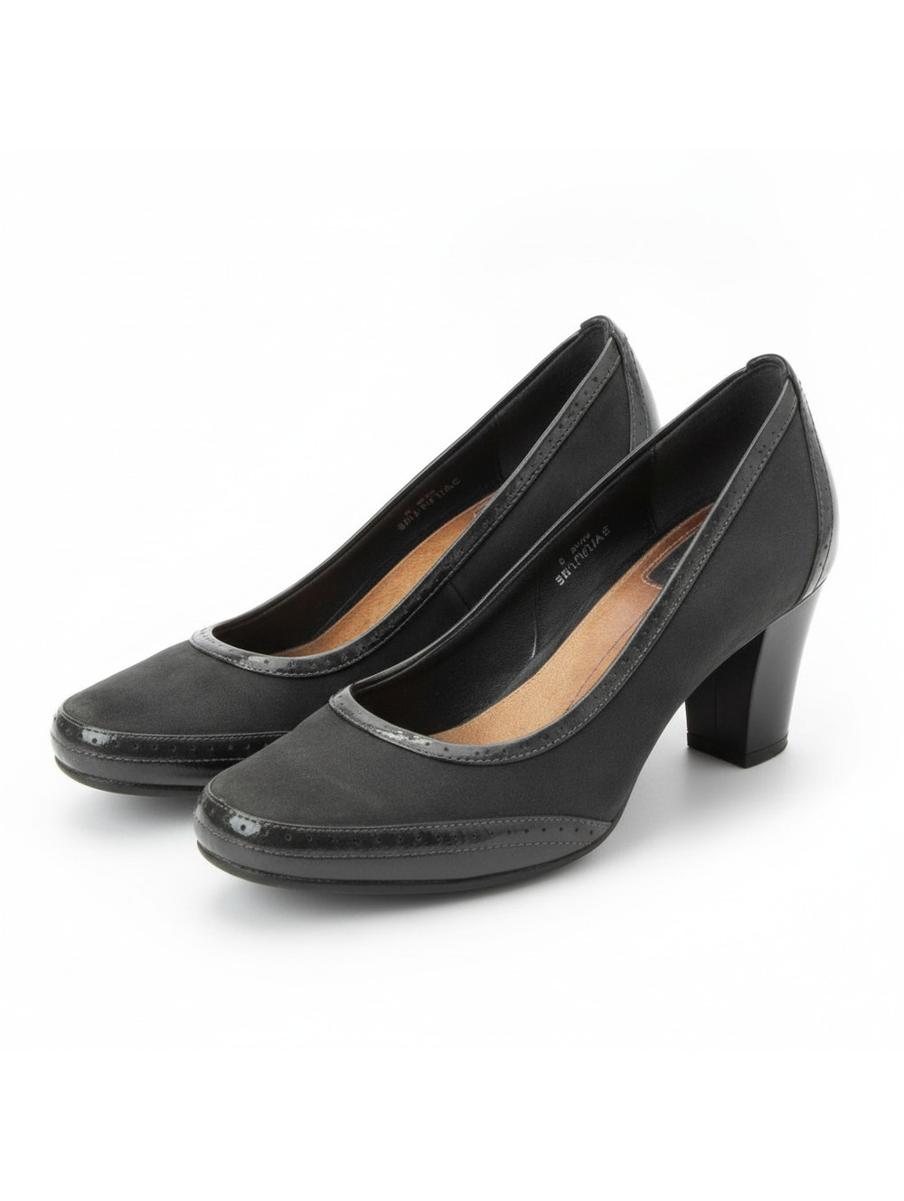Clarks artisan 7 narrow old money academia professor heels black suede comfort